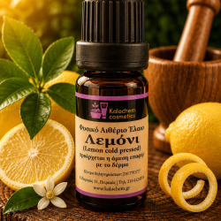 ΑΙΘΕΡΙΟ ΕΛΑΙΟ ΛΕΜΟΝΙ ΦΥΣΙΚΟ (Lemon cold pressed essential oil)