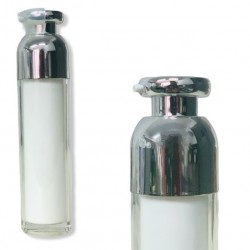 Φιάλη airless 50ml πολυτελείας ακρυλική (διάφανη εξωτερικά και λευκή εσωτερικά)
