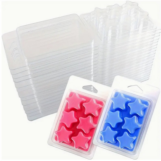 ΠΛΑΣΤΙΚΟ ΔΙΑΦΑΝΟ ΚΑΛΟΥΠΙ ΓΙΑ WAX MELTS 6 ΑΣΤΕΡΑΚΙΑ