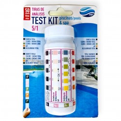 ΤΕΣΤ ΚΙΤ πισινας 5 σε 1 (50 ΜΕΤΡΗΣΕΙΣ) total hardness/ total chlorine/bronime / free chlorine /bromine /ph / total alkalinity PQS