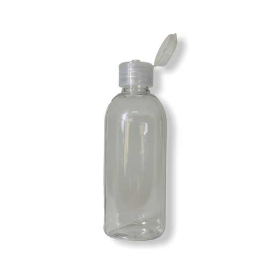 ΦΙΑΛΗ ΠΛΑΣΤΙΚΗ ΔΙΑΦΑΝΗ 100 ml ΜΕ ΚΑΠΑΚΙ FLIP TOP