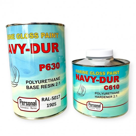 ΧΡΩΜΑ ΠΟΛΥΟΥΡΕΘΑΝΗΣ ΜΠΛΕ 750ml & σκληρυντής 375ml (RAL 5017) (Personal-Smaltolin)
